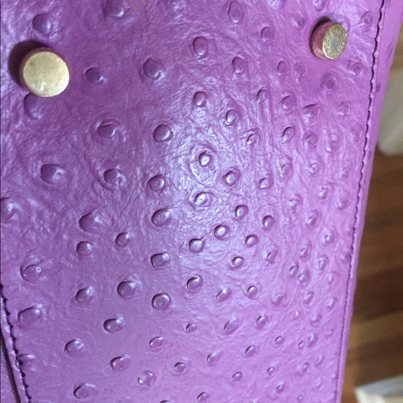 ⛔️SOLD⛔️Kate Spade Purple Ostrich shoulder bag bow - Picture 6 of 8